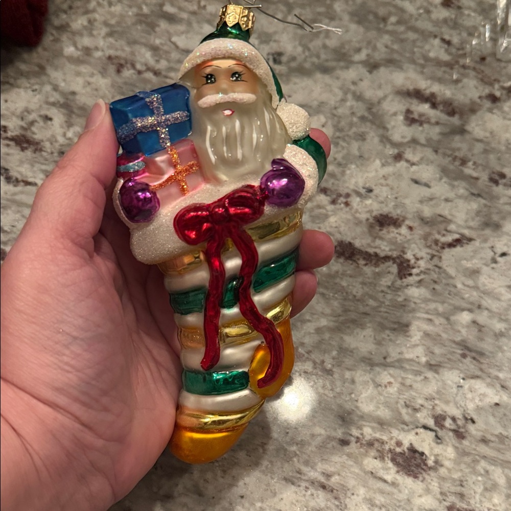 Christopher Radko “Put the Loot In The Boot” retired glass Christmas Ornament